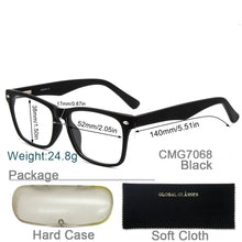 Load image into Gallery viewer, Acetate Optical Glasses Frame Men Women Eyeglasses Spectacles Decorative Myopia Clear Lens Optical Prescription Black CMG7068