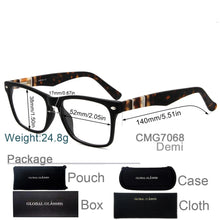 Load image into Gallery viewer, Acetate Optical Glasses Frame Men Women Eyeglasses Spectacles Decorative Myopia Clear Lens Optical Prescription Black CMG7068