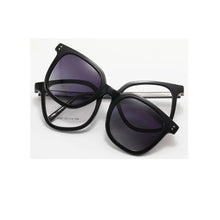 Load image into Gallery viewer, Acetate Square Shape 2 in 1 Trendy Optical Glasses Frame with Magnetic Clip Flip Up Polarized Sunglasses Lenses 7071