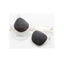 Load image into Gallery viewer, Acetate Square Shape 2 in 1 Trendy Optical Glasses Frame with Magnetic Clip Flip Up Polarized Sunglasses Lenses 7071