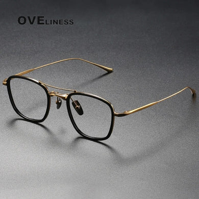 Acetate Titanium Glasses Frame Men   Vintage Square Prescription Myopia Eyeglasses frames Women Optical Spectacles Eyewear