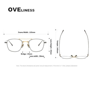 Acetate Titanium Glasses Frame Men   Vintage Square Prescription Myopia Eyeglasses frames Women Optical Spectacles Eyewear