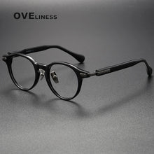 Load image into Gallery viewer, Acetate Titanium Glasses Frame Men Women   Vintage Retro Round myopia Prescription Eyeglasses frames Spectacles Eyewear