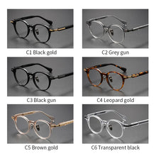 Load image into Gallery viewer, Acetate Titanium Glasses Frame Men Women   Vintage Retro Round myopia Prescription Eyeglasses frames Spectacles Eyewear