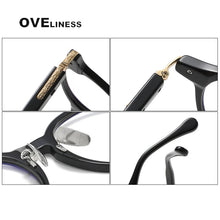 Load image into Gallery viewer, Acetate Titanium Glasses Frame Men Women   Vintage Retro Round myopia Prescription Eyeglasses frames Spectacles Eyewear