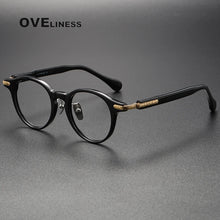 Load image into Gallery viewer, Acetate Titanium Glasses Frame Men Women   Vintage Retro Round myopia Prescription Eyeglasses frames Spectacles Eyewear
