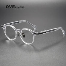 Load image into Gallery viewer, Acetate Titanium Glasses Frame Men Women   Vintage Retro Round myopia Prescription Eyeglasses frames Spectacles Eyewear