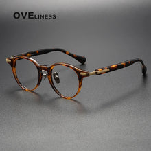Load image into Gallery viewer, Acetate Titanium Glasses Frame Men Women   Vintage Retro Round myopia Prescription Eyeglasses frames Spectacles Eyewear