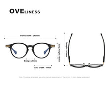 Load image into Gallery viewer, Acetate Titanium Glasses Frame Men Women   Vintage Retro Round myopia Prescription Eyeglasses frames Spectacles Eyewear