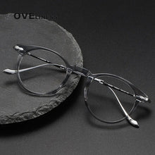 Load image into Gallery viewer, Acetate Titanium Glasses Frame men Women Vintage Round Myopia Optical Prescription Eyeglasses Frames Men   Titan Eyewear