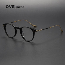 Load image into Gallery viewer, Acetate Titanium Glasses Frame men Women Vintage Round Myopia Optical Prescription Eyeglasses Frames Men   Titan Eyewear