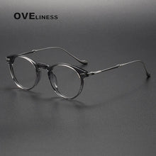 Load image into Gallery viewer, Acetate Titanium Glasses Frame men Women Vintage Round Myopia Optical Prescription Eyeglasses Frames Men   Titan Eyewear
