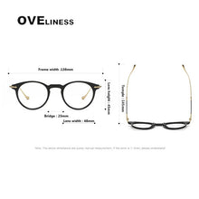Load image into Gallery viewer, Acetate Titanium Glasses Frame men Women Vintage Round Myopia Optical Prescription Eyeglasses Frames Men   Titan Eyewear
