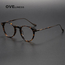 Load image into Gallery viewer, Acetate Titanium Glasses Frame men Women Vintage Round Myopia Optical Prescription Eyeglasses Frames Men   Titan Eyewear