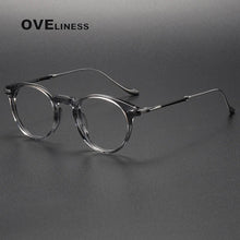 Load image into Gallery viewer, Acetate Titanium Glasses Frame men Women Vintage Round Myopia Optical Prescription Eyeglasses Frames Men   Titan Eyewear