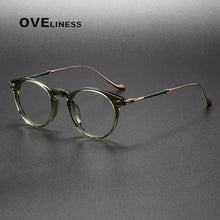 Load image into Gallery viewer, Acetate Titanium Glasses Frame men Women Vintage Round Myopia Optical Prescription Eyeglasses Frames Men   Titan Eyewear
