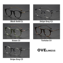 Load image into Gallery viewer, Acetate Titanium Glasses Frame men Women Vintage Round Myopia Optical Prescription Eyeglasses Frames Men   Titan Eyewear