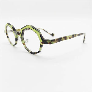 Acetate Vintage Glasses Vintage Men Myopia Optical Prescription Oval Polygon Eyeglasses Frame Women Japanese Style Eyewear
