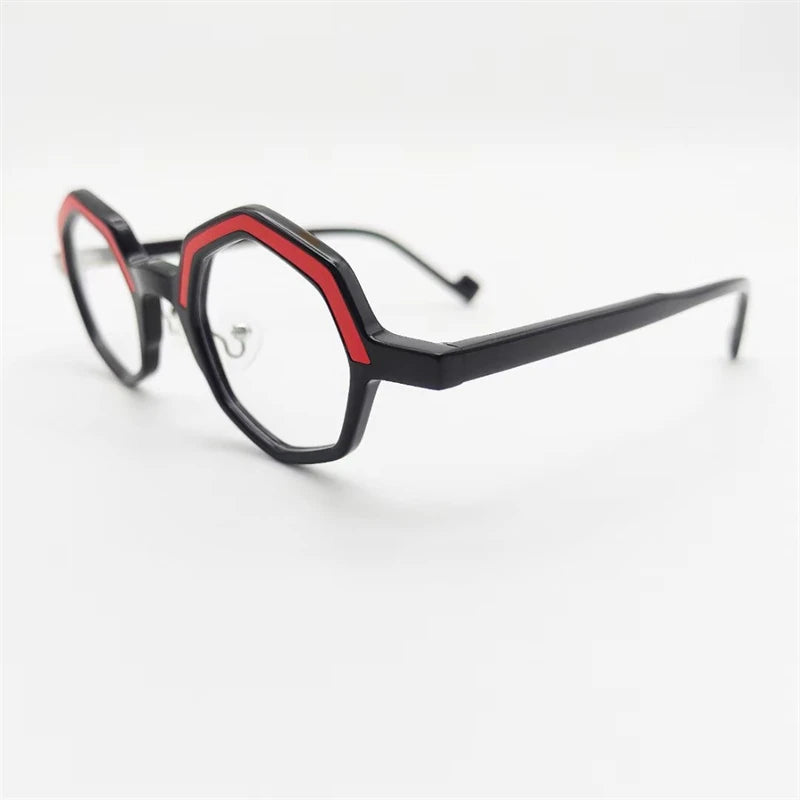 Acetate Vintage Glasses Vintage Men Myopia Optical Prescription Oval Polygon Eyeglasses Frame Women Japanese Style Eyewear