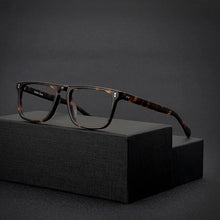 Load image into Gallery viewer, Acetate square frame glasses for men vintage tortoiseshell handmade optical glasses frames make prescription glasses progressive