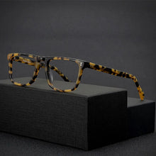 Load image into Gallery viewer, Acetate square frame glasses for men vintage tortoiseshell handmade optical glasses frames make prescription glasses progressive