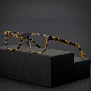 Acetate square frame glasses for men vintage tortoiseshell handmade optical glasses frames make prescription glasses progressive