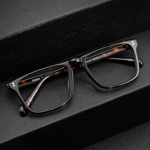Acetate square frame glasses for men vintage tortoiseshell handmade optical glasses frames make prescription glasses progressive