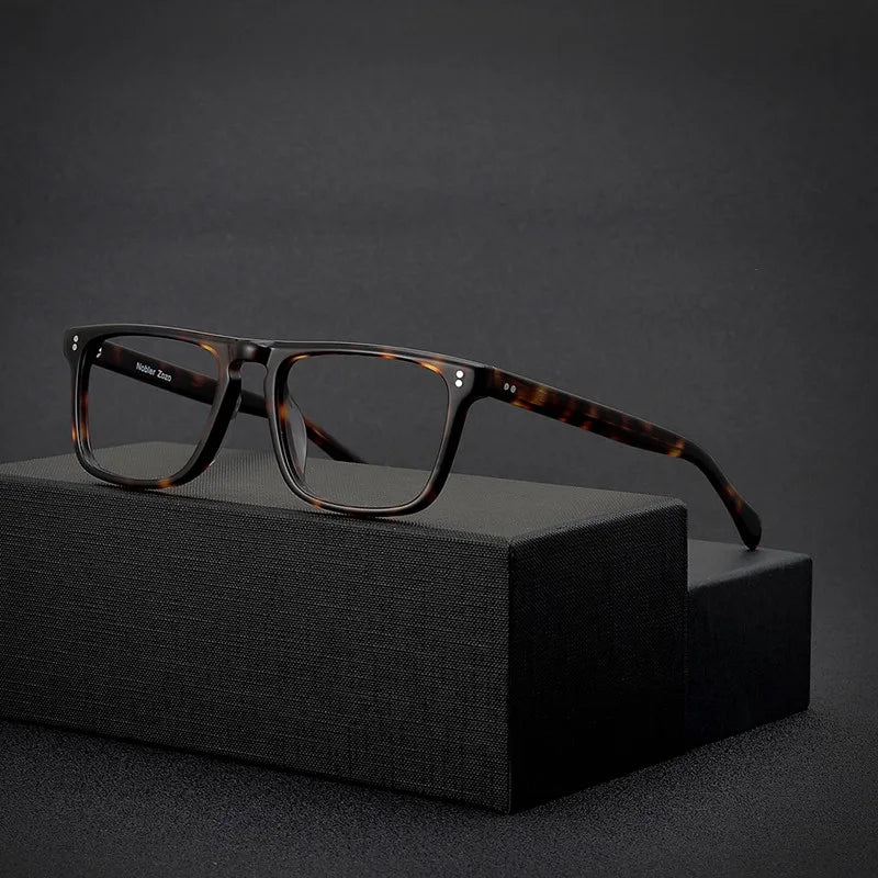 Acetate square frame glasses for men vintage tortoiseshell handmade optical glasses frames make prescription glasses progressive