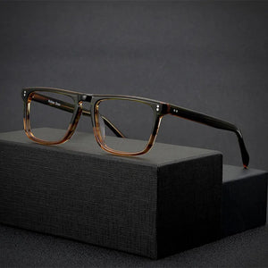 Acetate square frame glasses for men vintage tortoiseshell handmade optical glasses frames make prescription glasses progressive