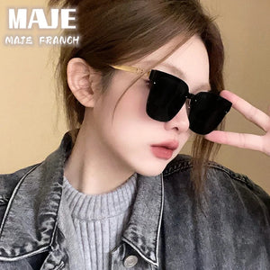 Advanced sunglasses for women with large frame and small polarized light, UV resistant driving sunglasses