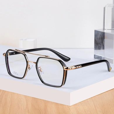 Ahora Pilot Double Beam Optical Glasses Frame Vintage Oversized Blocking Blue Light Goggles Eyewear Spectacles For Women&Men