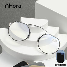 Load image into Gallery viewer, Ahora  Portable Nose ClipReading Glasses Stick On Phone Blue Light Presbyopia Eyeglasses WIth Case  For Men&amp;Women