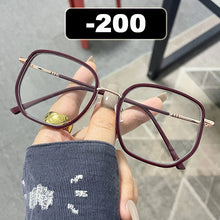 Carica l&#39;immagine nel visualizzatore di Gallery, Ahora Retro Oversized Finished Myopia Glasses Frame With Diopters for Women Men Ins Style Square Large Frame Spectacles Frames
