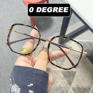 Ahora Retro Oversized Finished Myopia Glasses Frame With Diopters for Women Men Ins Style Square Large Frame Spectacles Frames