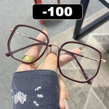 Load image into Gallery viewer, Ahora Retro Oversized Finished Myopia Glasses Frame With Diopters for Women Men Ins Style Square Large Frame Spectacles Frames