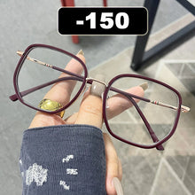 Carica l&#39;immagine nel visualizzatore di Gallery, Ahora Retro Oversized Finished Myopia Glasses Frame With Diopters for Women Men Ins Style Square Large Frame Spectacles Frames