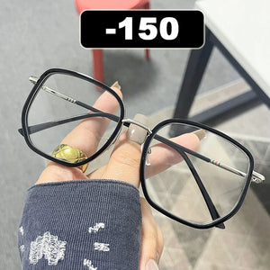 Ahora Retro Oversized Finished Myopia Glasses Frame With Diopters for Women Men Ins Style Square Large Frame Spectacles Frames