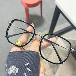 Ahora Retro Oversized Finished Myopia Glasses Frame With Diopters for Women Men Ins Style Square Large Frame Spectacles Frames