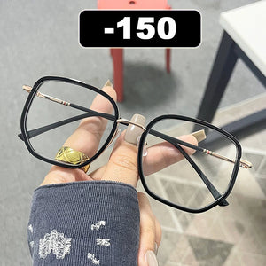 Ahora Retro Oversized Finished Myopia Glasses Frame With Diopters for Women Men Ins Style Square Large Frame Spectacles Frames