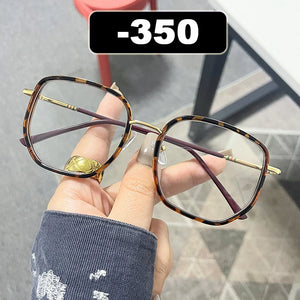 Ahora Retro Oversized Finished Myopia Glasses Frame With Diopters for Women Men Ins Style Square Large Frame Spectacles Frames