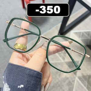 Ahora Retro Oversized Finished Myopia Glasses Frame With Diopters for Women Men Ins Style Square Large Frame Spectacles Frames