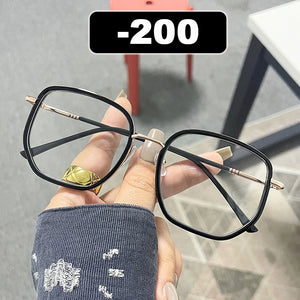 Ahora Retro Oversized Finished Myopia Glasses Frame With Diopters for Women Men Ins Style Square Large Frame Spectacles Frames