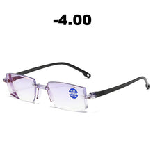 Load image into Gallery viewer, Ahora Rimless Finished Myopia Glasses Frame Anti Blue Light With -1.0 -1.5 -2.0 -2.5 -3.0 -3.5 -4.0 Myopic Spectacles Frames