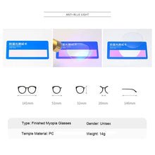 Load image into Gallery viewer, Ahora Rimless Finished Myopia Glasses Frame Anti Blue Light With -1.0 -1.5 -2.0 -2.5 -3.0 -3.5 -4.0 Myopic Spectacles Frames