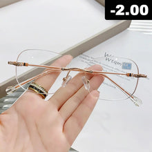 Load image into Gallery viewer, Ahora Simple Rimless Finished Optical Eye Glasses Frame Men Women Vintage Spectacles Frames 0 -1.0 -1.5 -2.0 -2.5 -3.0 -3.5 -4.0