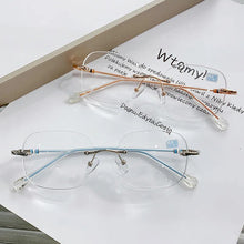 Load image into Gallery viewer, Ahora Simple Rimless Finished Optical Eye Glasses Frame Men Women Vintage Spectacles Frames 0 -1.0 -1.5 -2.0 -2.5 -3.0 -3.5 -4.0