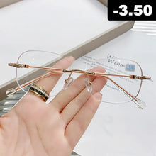 Load image into Gallery viewer, Ahora Simple Rimless Finished Optical Eye Glasses Frame Men Women Vintage Spectacles Frames 0 -1.0 -1.5 -2.0 -2.5 -3.0 -3.5 -4.0