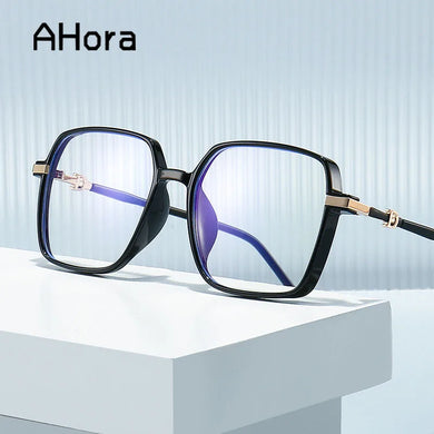 Ahora Ultralight TR90 Anti Blue Light Reading Glasses Frame Transparent Square Oversize Prebyopia Eyeglasses Unisex 0+1.0...+4.0