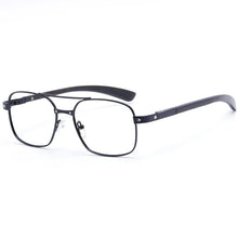 Load image into Gallery viewer, Alloy Glasses Frame Wood Men Pilot Optical Prescription Eyeglasses Frame French Brand Designs Spectacles Women Oversized Eyewear