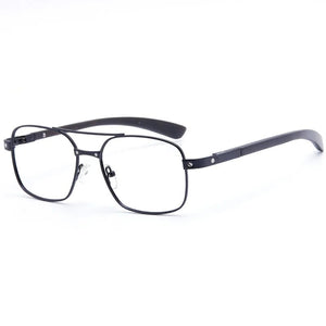 Alloy Glasses Frame Wood Men Pilot Optical Prescription Eyeglasses Frame French Brand Designs Spectacles Women Oversized Eyewear